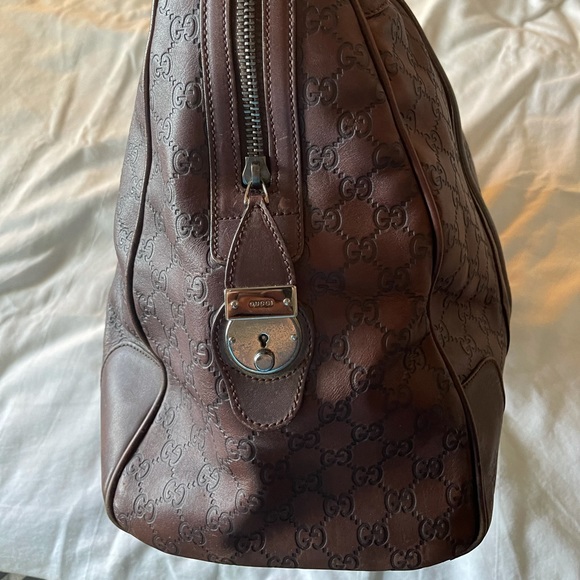 Gucci Guccissimma leather Weekender travel carry on duffel bag w/ lock key - Picture 4 of 12